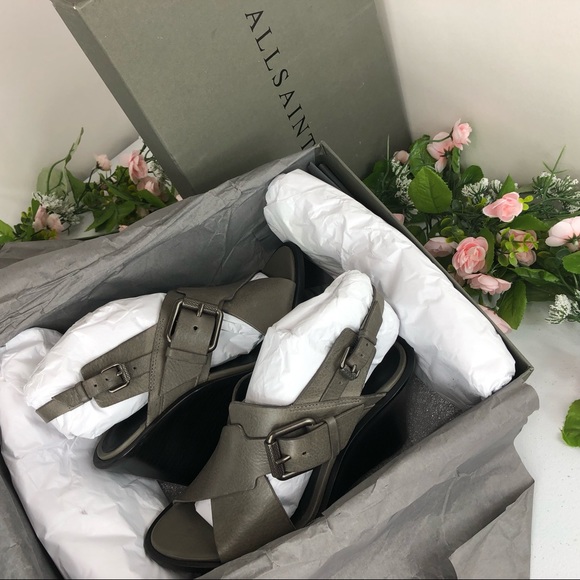 Allsaints made in Brazil dark grey sandals size 36